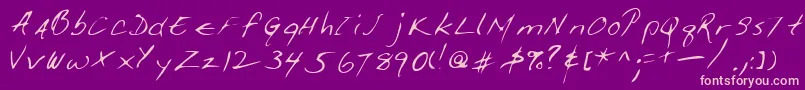 Giffordshand Font – Pink Fonts on Purple Background
