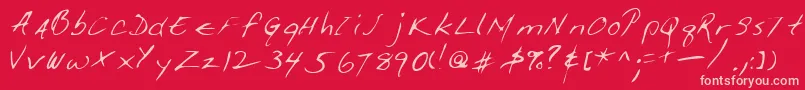 Giffordshand Font – Pink Fonts on Red Background