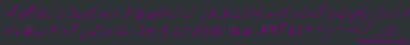 Giffordshand Font – Purple Fonts on Black Background