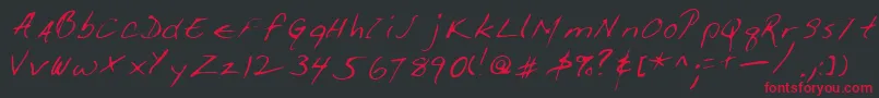 Giffordshand Font – Red Fonts on Black Background