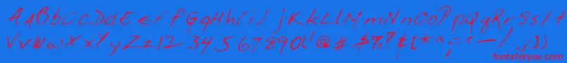 Giffordshand-fontti – punaiset fontit sinisellä taustalla