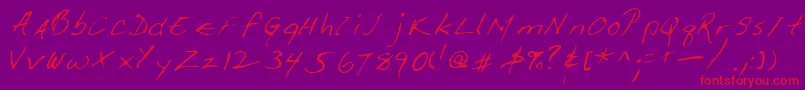 Giffordshand Font – Red Fonts on Purple Background