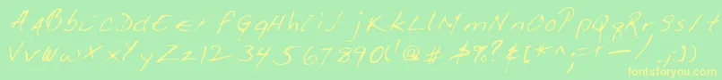 Giffordshand Font – Yellow Fonts on Green Background