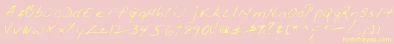 Giffordshand Font – Yellow Fonts on Pink Background
