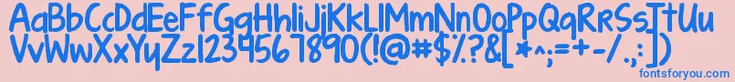 Kgturningtables Font – Blue Fonts on Pink Background