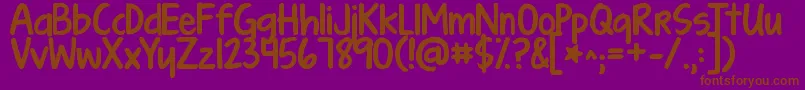 Kgturningtables Font – Brown Fonts on Purple Background