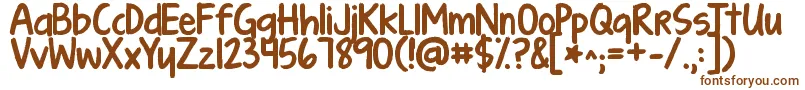 Fonte Kgturningtables – fontes marrons em um fundo branco