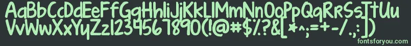 Kgturningtables Font – Green Fonts on Black Background