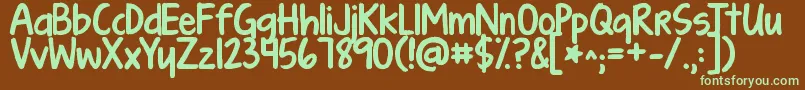 Kgturningtables-fontti – vihreät fontit ruskealla taustalla