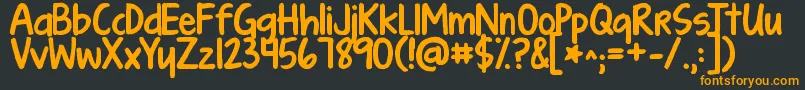Kgturningtables Font – Orange Fonts on Black Background
