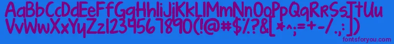 Kgturningtables Font – Purple Fonts on Blue Background