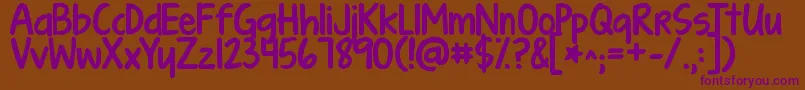 Kgturningtables Font – Purple Fonts on Brown Background