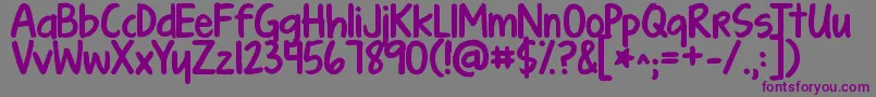 フォントKgturningtables – 紫色のフォント、灰色の背景