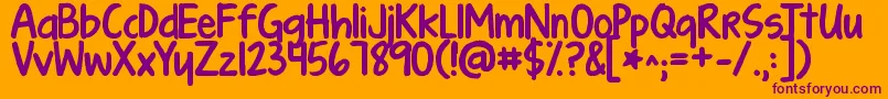 Шрифт Kgturningtables – фиолетовые шрифты на оранжевом фоне