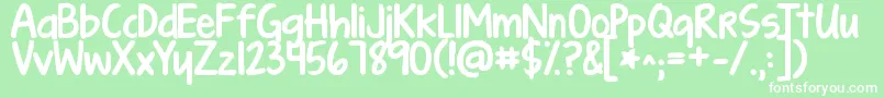 Kgturningtables-Schriftart – Weiße Schriften auf grünem Hintergrund
