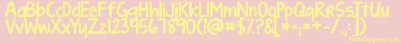 Kgturningtables Font – Yellow Fonts on Pink Background