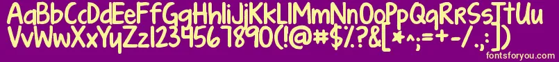 Kgturningtables Font – Yellow Fonts on Purple Background