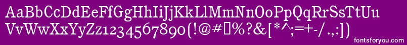 Шрифт CalgaryOsfBook – белые шрифты на фиолетовом фоне