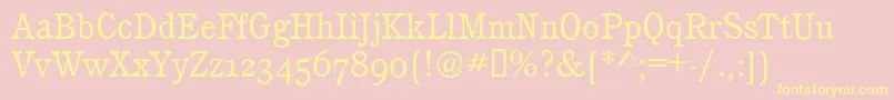 CalgaryOsfBook-Schriftart – Gelbe Schriften auf rosa Hintergrund