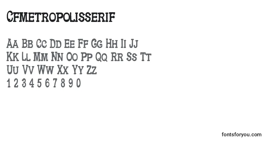 Schriftart Cfmetropolisserif – Alphabet, Zahlen, spezielle Symbole