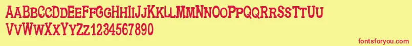 Cfmetropolisserif Font – Red Fonts on Yellow Background