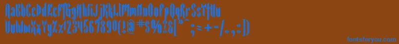 Sarcophagus2 Font – Blue Fonts on Brown Background