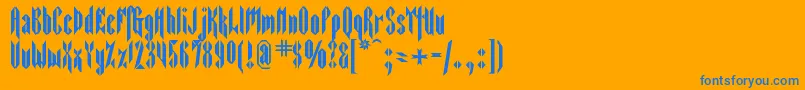 fuente Sarcophagus2 – Fuentes Azules Sobre Fondo Naranja
