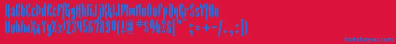 Sarcophagus2 Font – Blue Fonts on Red Background