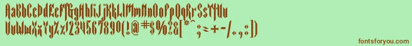 Sarcophagus2 Font – Brown Fonts on Green Background