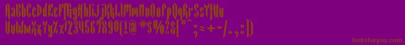 Sarcophagus2-Schriftart – Braune Schriften auf violettem Hintergrund