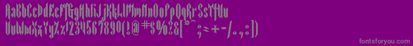 Sarcophagus2-Schriftart – Graue Schriften auf violettem Hintergrund