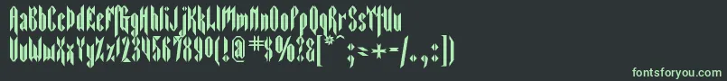 Sarcophagus2 Font – Green Fonts on Black Background