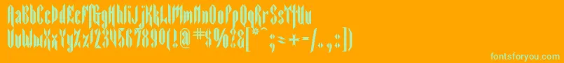 Sarcophagus2 Font – Green Fonts on Orange Background