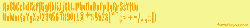Sarcophagus2 Font – Orange Fonts on Yellow Background