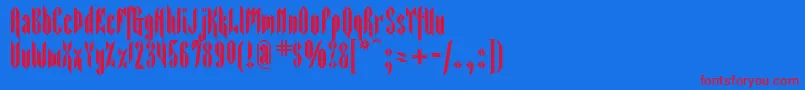 Sarcophagus2 Font – Red Fonts on Blue Background