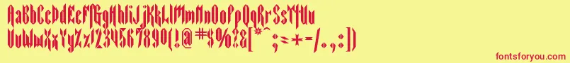 Sarcophagus2 Font – Red Fonts on Yellow Background