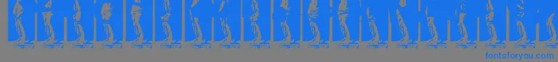 Fonte KinkyValentine – fontes azuis em um fundo cinza