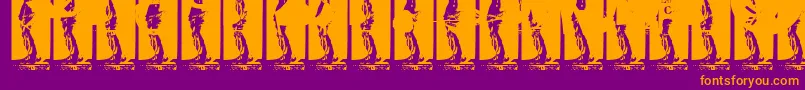 Fonte KinkyValentine – fontes laranjas em um fundo violeta
