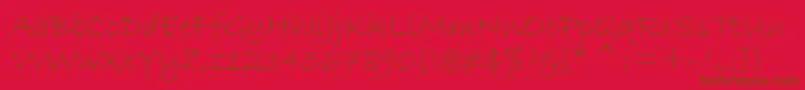 More about BradleyHandItcTt Font BradleyHandItcTt Font – Brown Fonts on Red Background