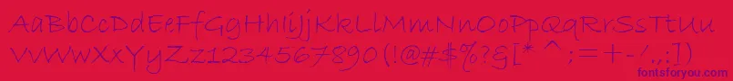 BradleyHandItcTt Font – Purple Fonts on Red Background
