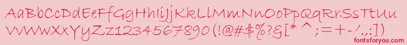 BradleyHandItcTt Font – Red Fonts on Pink Background