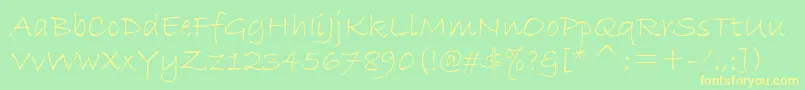 BradleyHandItcTt Font – Yellow Fonts on Green Background