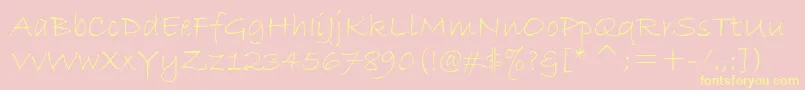 Saiba mais sobre a fonte BradleyHandItcTt Fonte BradleyHandItcTt – fontes amarelas em um fundo rosa
