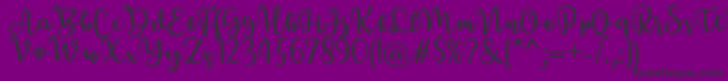 BreettyRegular-fontti – mustat fontit violetilla taustalla