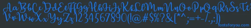BreettyRegular Font – Blue Fonts on Black Background
