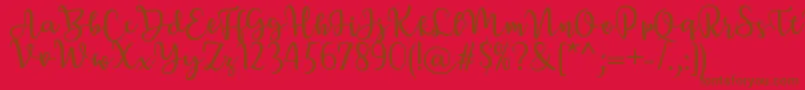 BreettyRegular Font – Brown Fonts on Red Background