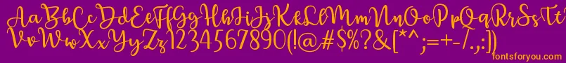 BreettyRegular Font – Orange Fonts on Purple Background