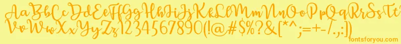 BreettyRegular Font – Orange Fonts on Yellow Background