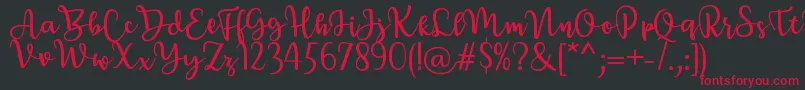 BreettyRegular Font – Red Fonts on Black Background