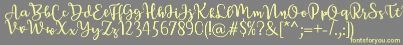 BreettyRegular Font – Yellow Fonts on Gray Background